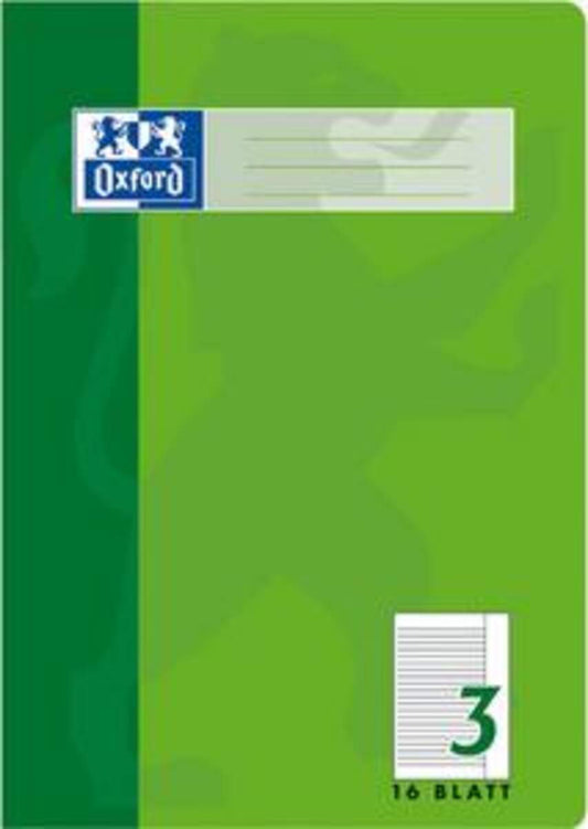Oxford Schulheft A4, liniert, Lineatur 3, 16 Blatt, grün, SCRIBZEE®, Optik Paper®