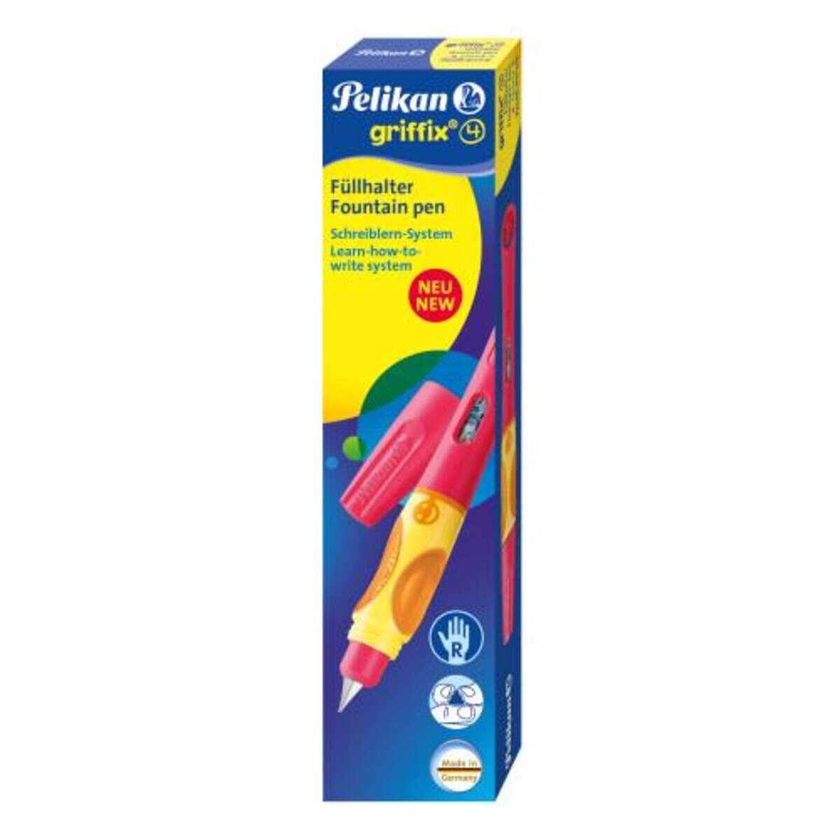 Pelikan griffix® 4 Füllhalter, cherry rot, rechts, Faltschachtel