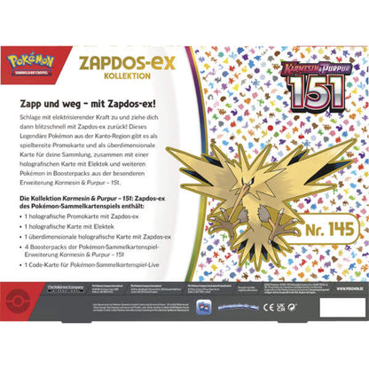 Pokemon Kollektion Karmesin & Purpur – 151: Zapdos‑ex