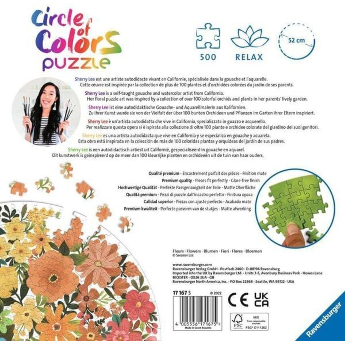 Ravensburger Puzzle - Circle of Colors - Flowers, 500 Teile