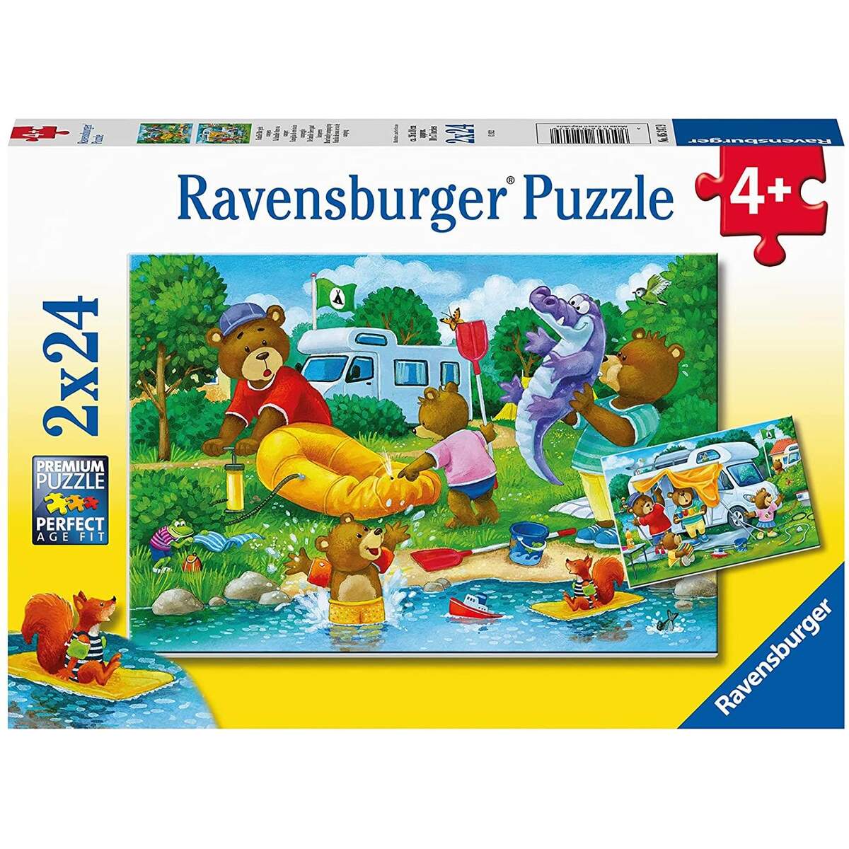 Ravensburger Puzzle - Familie Bär geht campen, 2 x 24 Teile