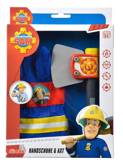 Simba Feuerwehrmann Sam Kostümset Feuerwehr Handschuhe und Axt