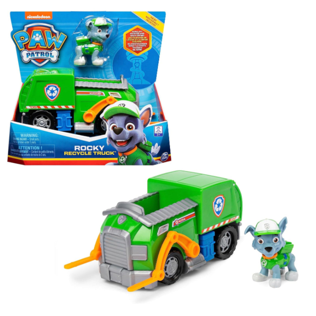Spin Master Paw Patrol 10. Jubiläum Recycling-Fahrzeug mit Rocky-Figur