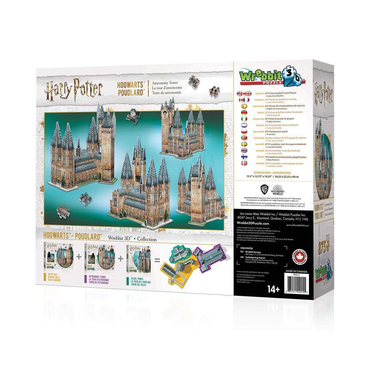 Wrebbit 3D Puzzle Harry Potter™ - Hogwarts™ Astronomieturm, 875 Teile
